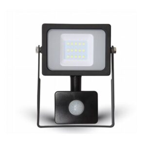 10W LED Bouwlamp met Sensor Zwart - 4000K