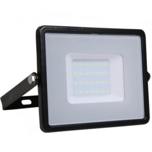 30W LED Bouwlamp Zwart - warm wit